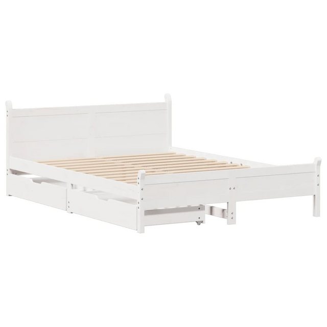 vidaXL Bett Massivholzbett ohne Matratze Weiß 120x200 cm Kiefernholz günstig online kaufen