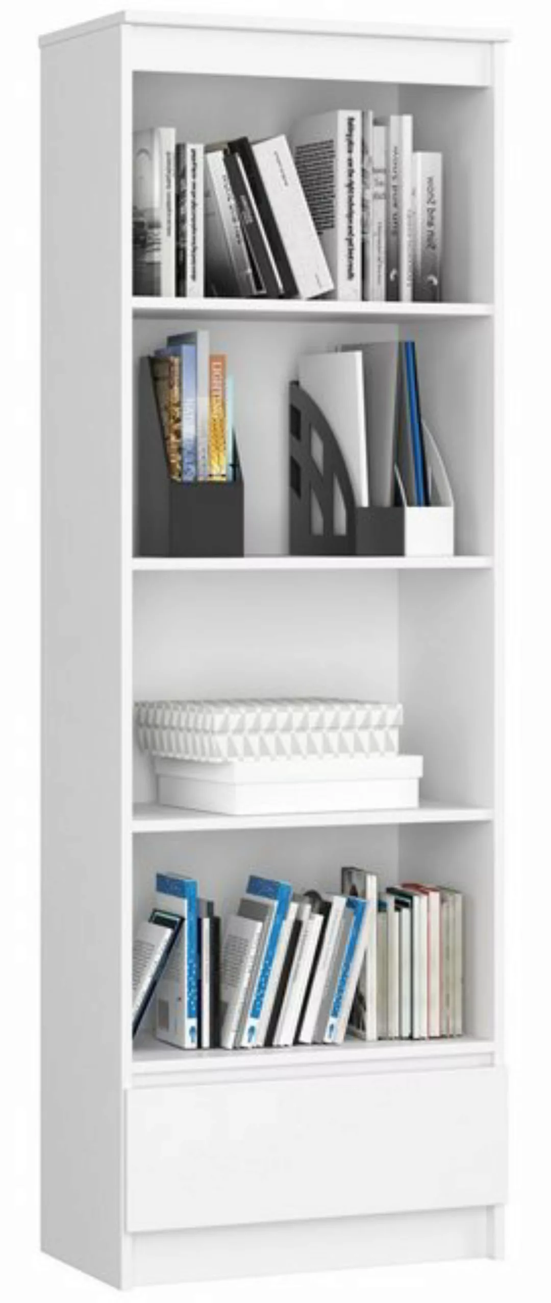 Home Collective Bücherregal Schrank Büroregal weiß 60cm breit 180cm hoch, m günstig online kaufen