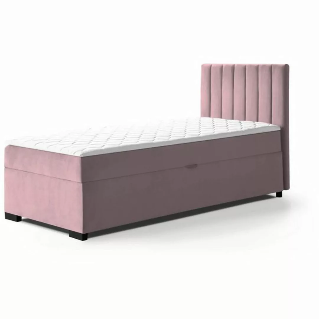 Beautysofa Boxspringbett Eric B:90/100/140/160/180cm (kleines Bett, inkl. F günstig online kaufen