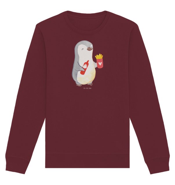 Mr. & Mrs. Panda Longpullover Größe XL Pinguin Pommes - Burgundy - Geschenk günstig online kaufen