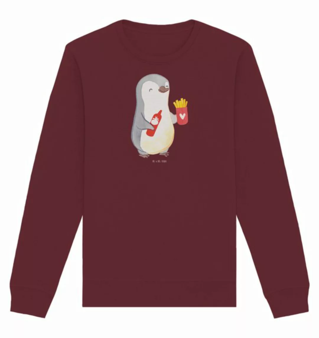 Mr. & Mrs. Panda Longpullover Größe XL Pinguin Pommes - Burgundy - Geschenk günstig online kaufen