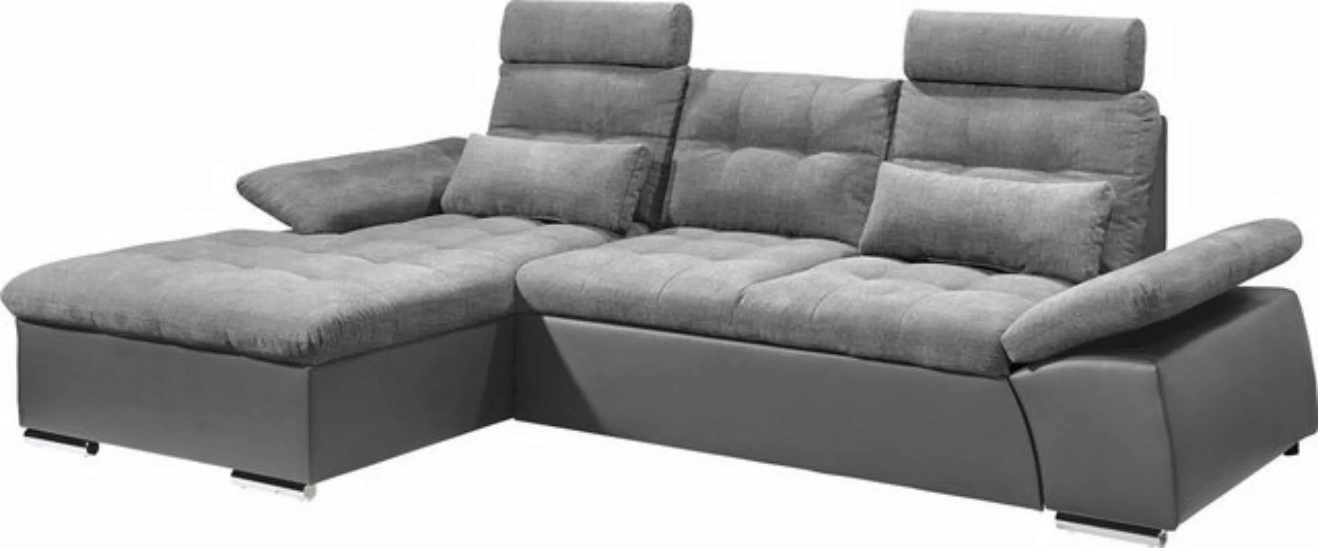 ED EXCITING DESIGN Ecksofa "Jakarta L-Form", mit Bettfunktion, Kopfstützen, günstig online kaufen