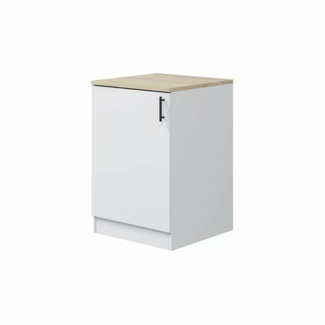 freiraum Unterschrank KIRA in Weiß glänzend/Mattweiß - 60x90x60 (BxHxT) günstig online kaufen