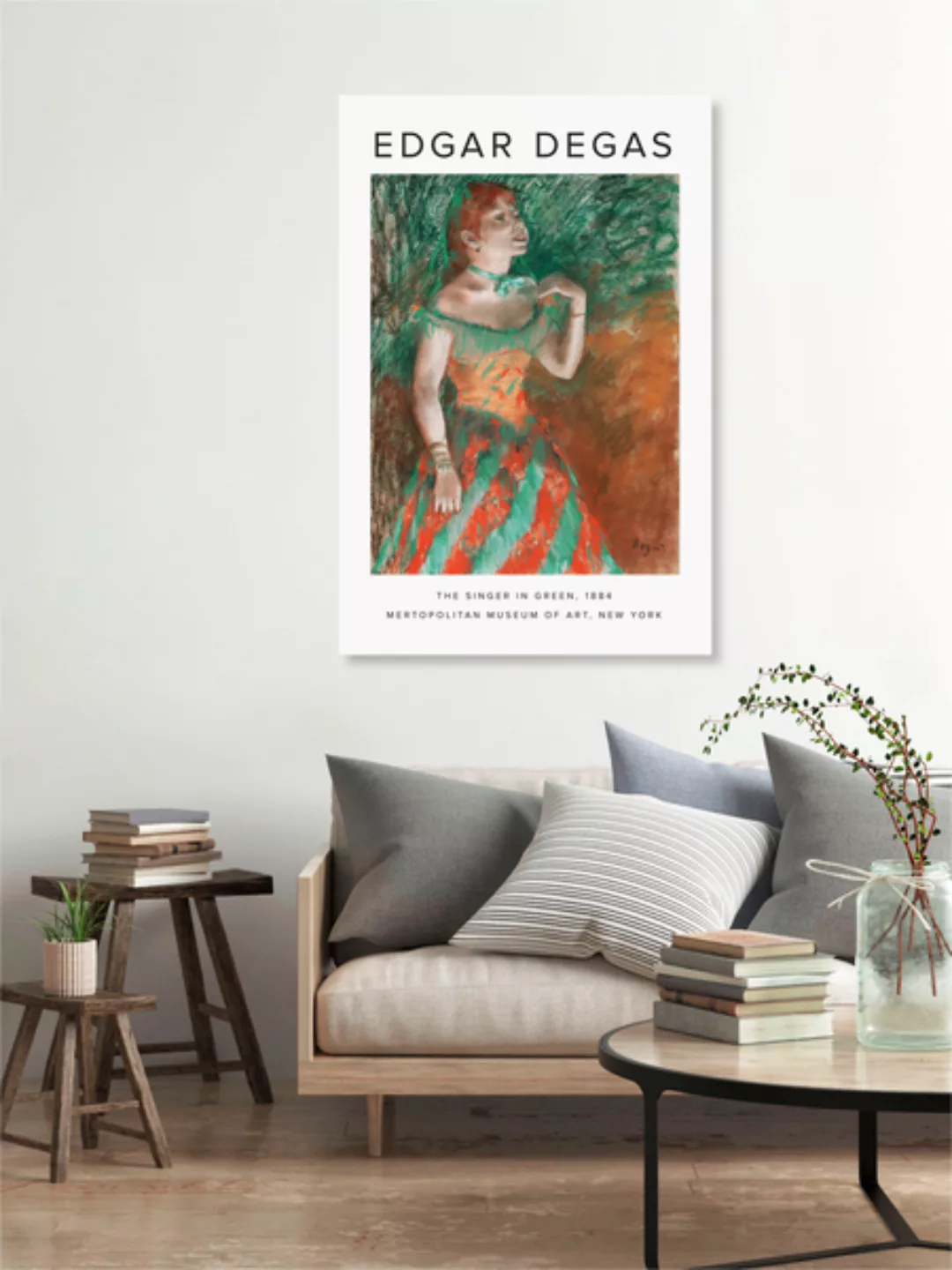 Poster / Leinwandbild - Die Sängerin In Grün Von Edgar Degas günstig online kaufen