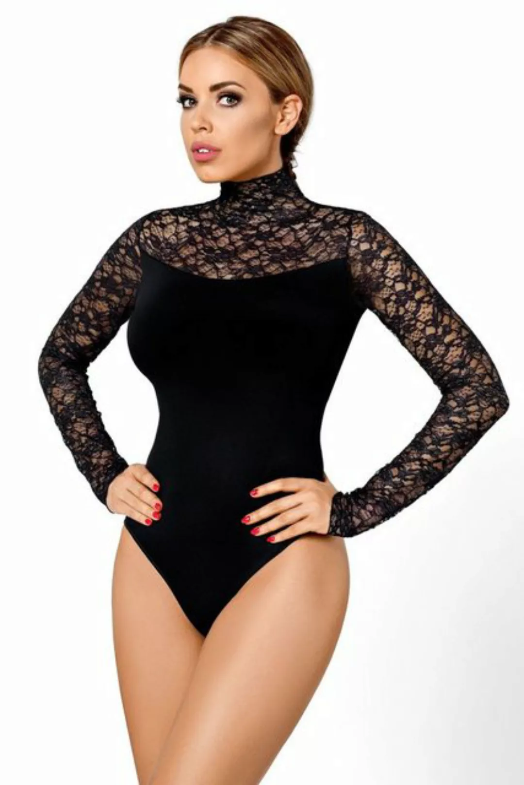 Hamana Langarmbody Body Roma Langarmbody mit Spitze, schwarz, Made in EU günstig online kaufen