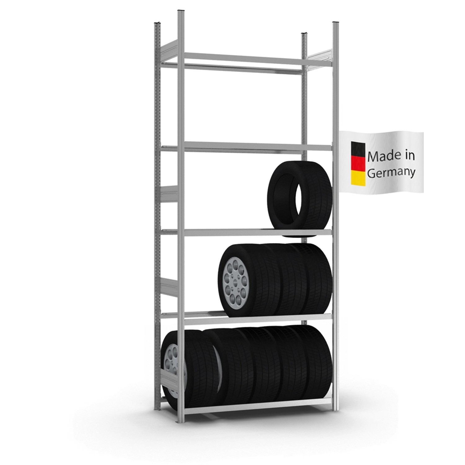 PROREGAL Reifenregal Stecksystem T-Profil Grundregal HxBxT 300 x 130 x 40 c günstig online kaufen