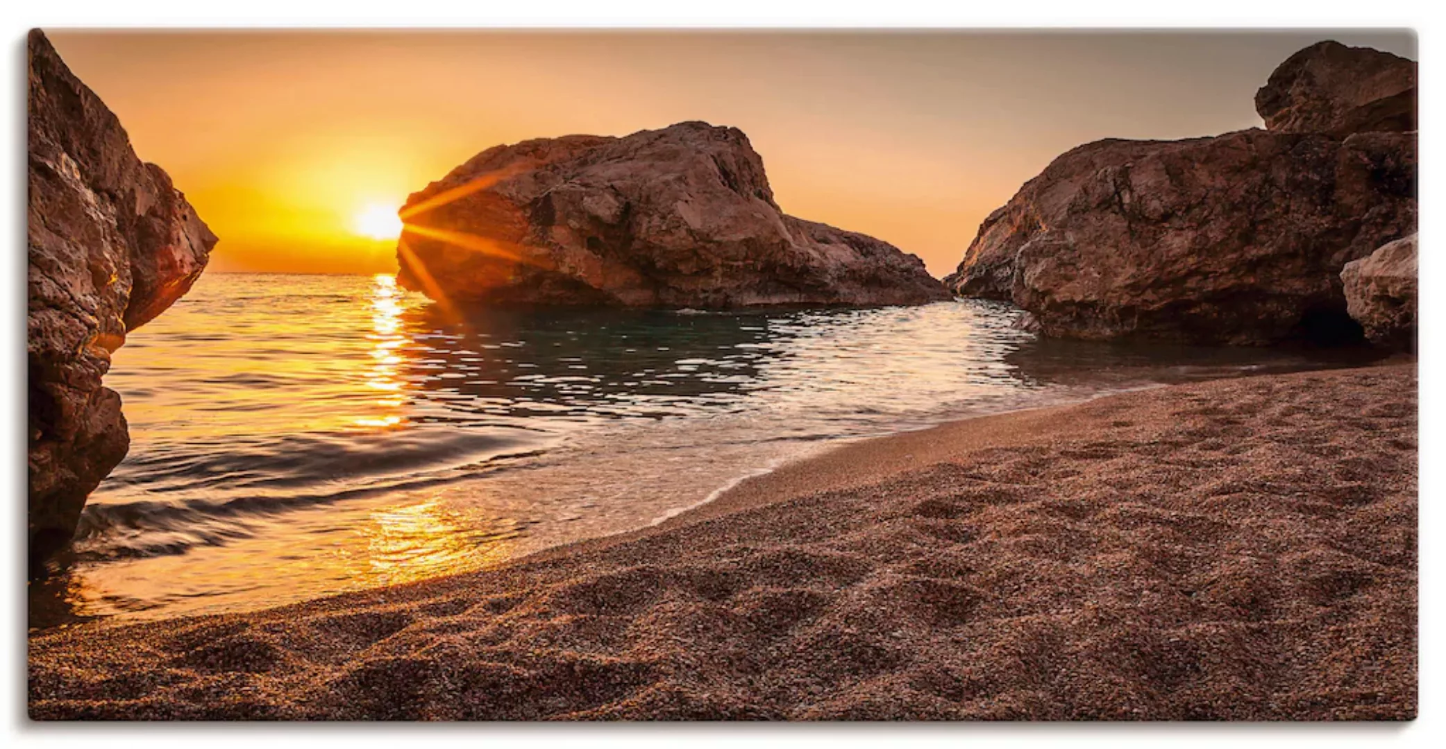 Artland Wandbild "Sonnenuntergang und Strand", Strand, (1 St.), als Alubild günstig online kaufen