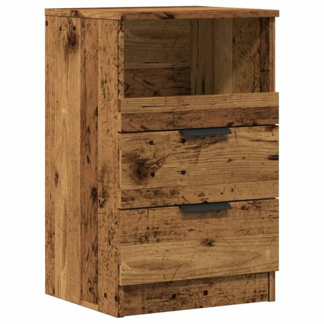 vidaXL Fächerschrank Nachttische 2 Stk. Altholz-Optik 40x36x65 cm Holzwerks günstig online kaufen