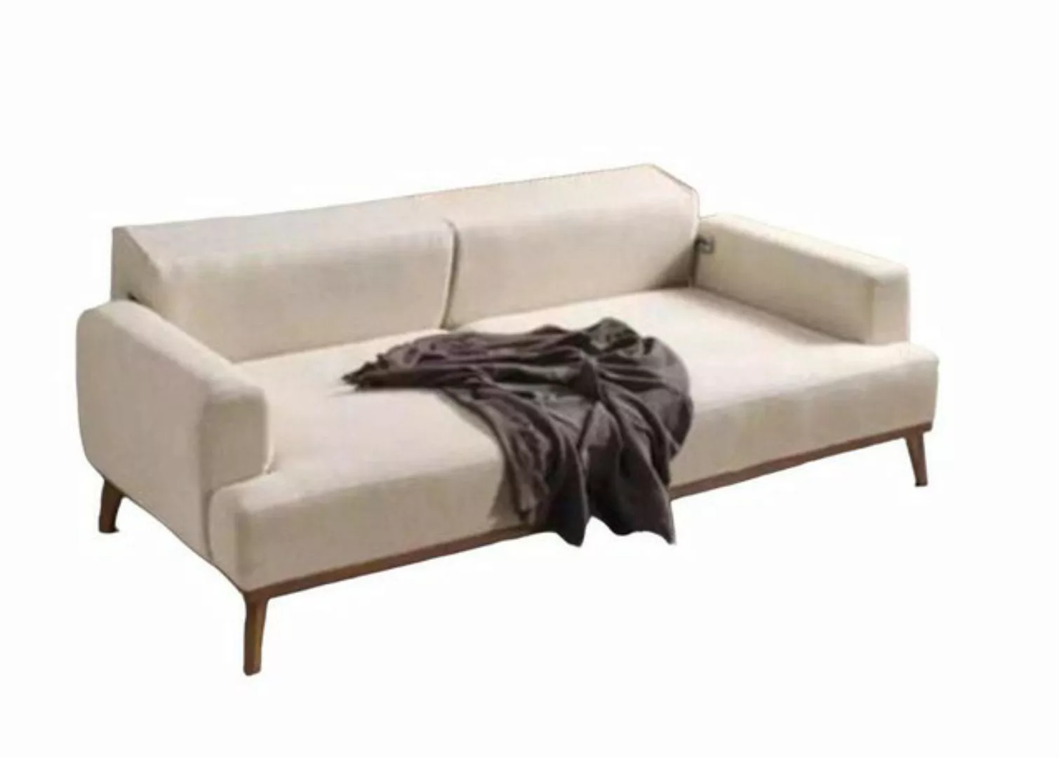 JVmoebel 3-Sitzer Dreisitzer Sofa 3 Sitzer Klassische Sofa Beige Couch Stof günstig online kaufen