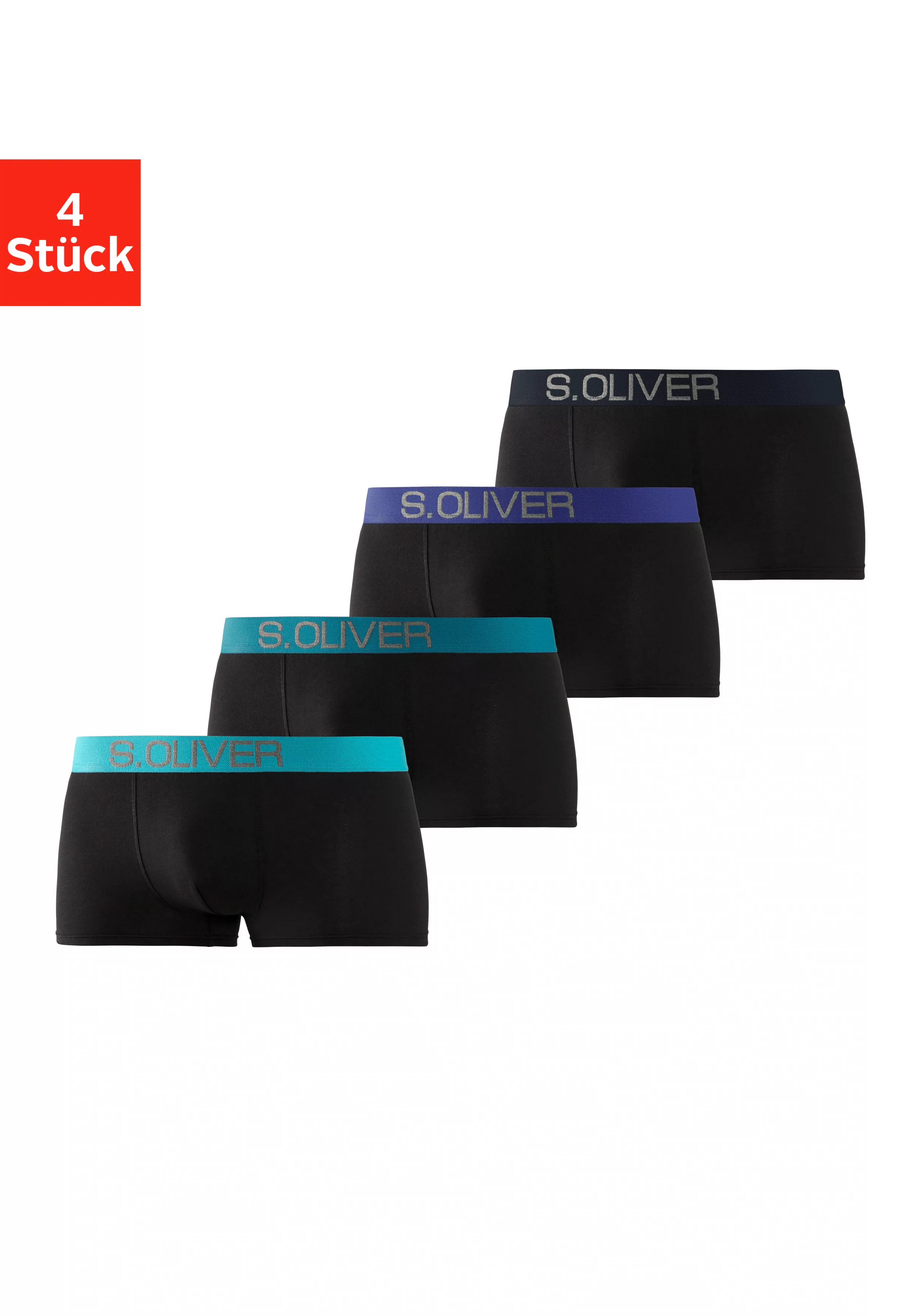 s.Oliver Hipster, (Packung, 4 St.), knapp sitzende Boxershorts für Herren a günstig online kaufen