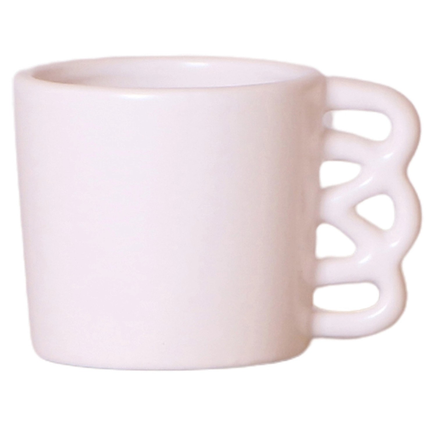 Keramik-Übertopf Happy Mug Ø 6 cm x 5 cm Weiß günstig online kaufen