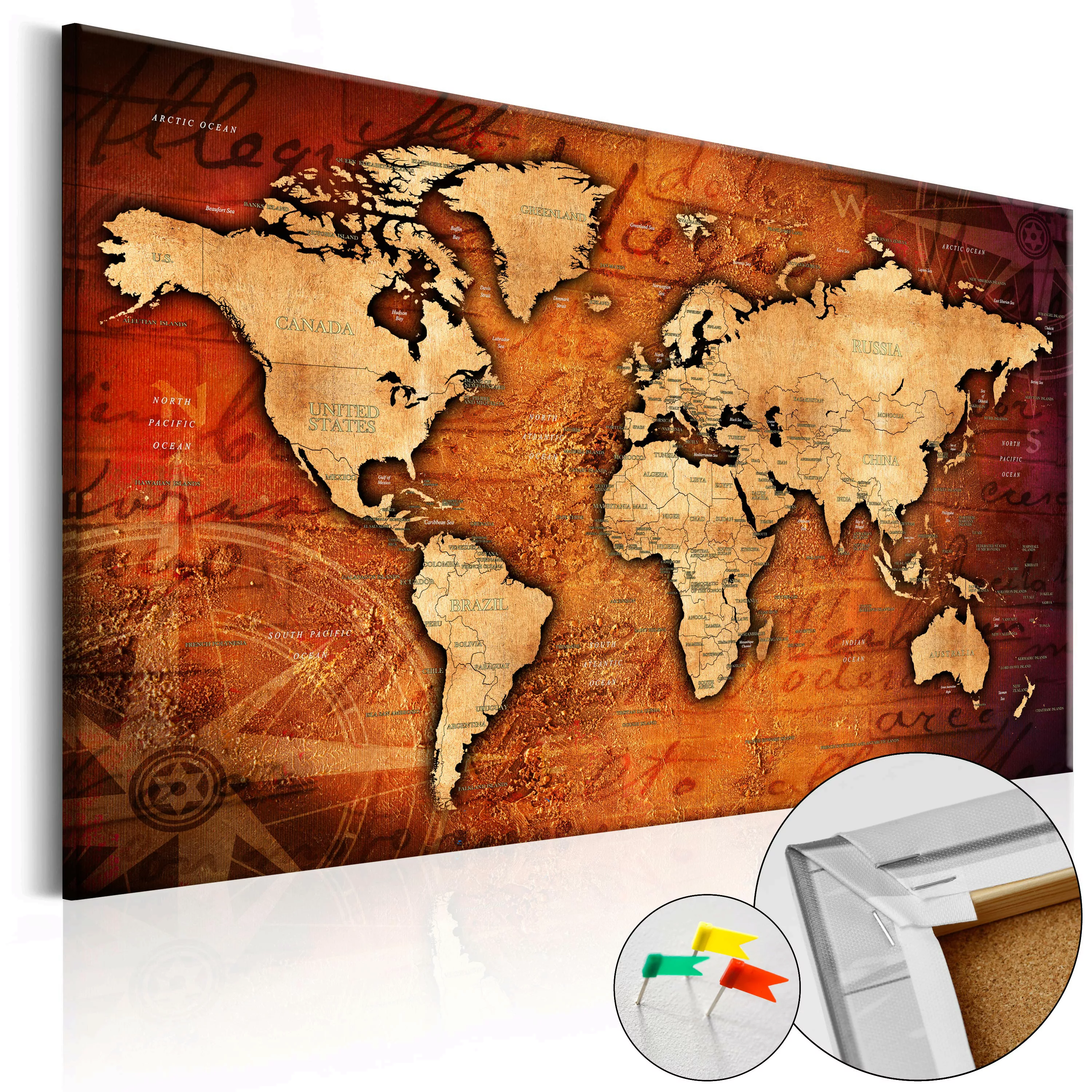 Korkbild - Amber World [cork Map] günstig online kaufen