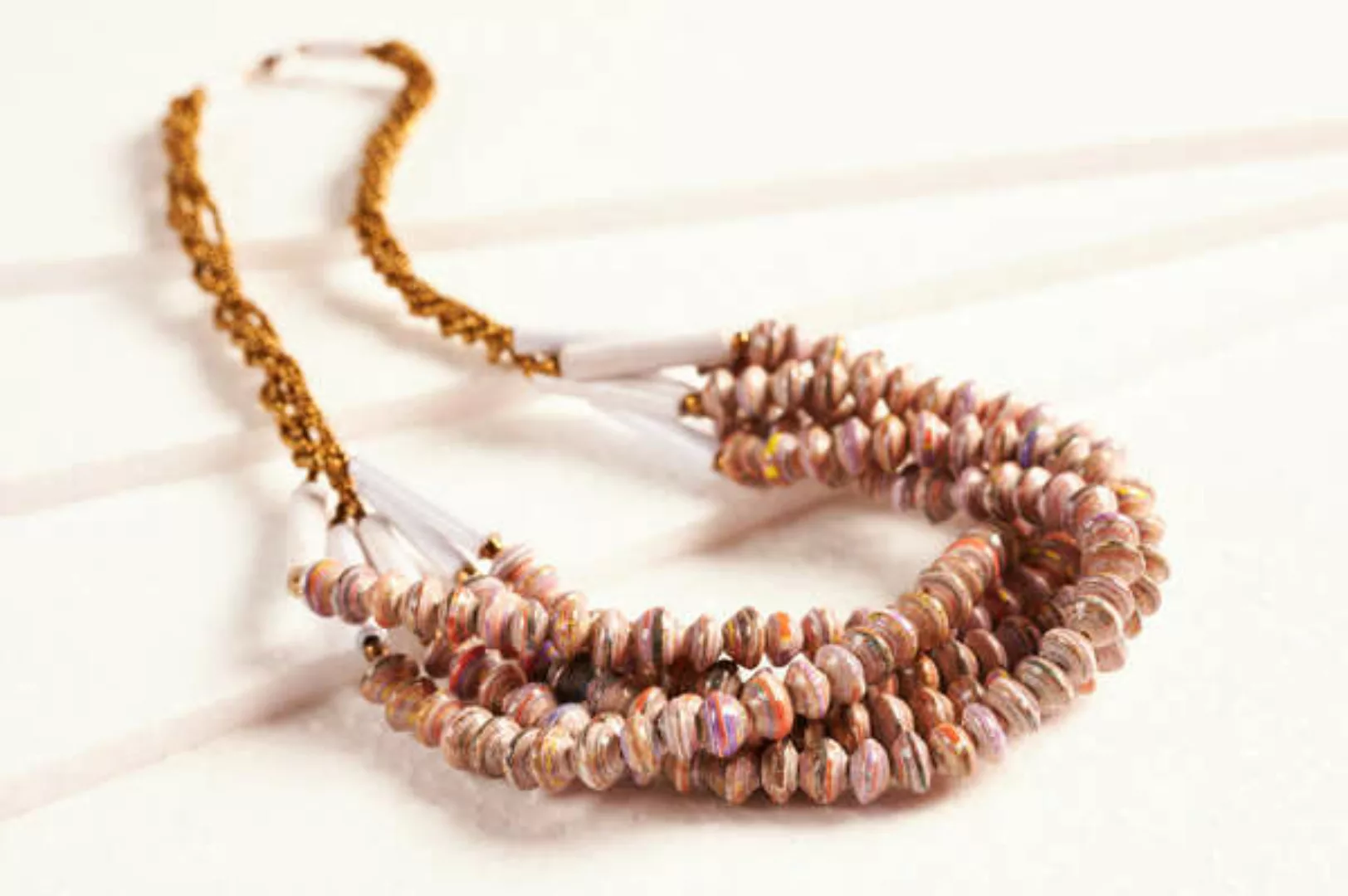 Stylische Halskette Aus Papierperlen "Little Sister Act" günstig online kaufen