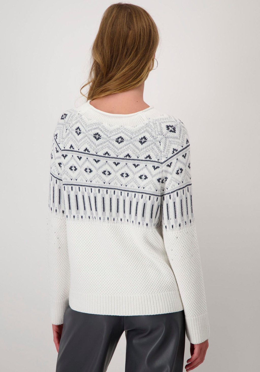 Monari Stehkragenpullover Bergmotiv, weiche Textur günstig online kaufen