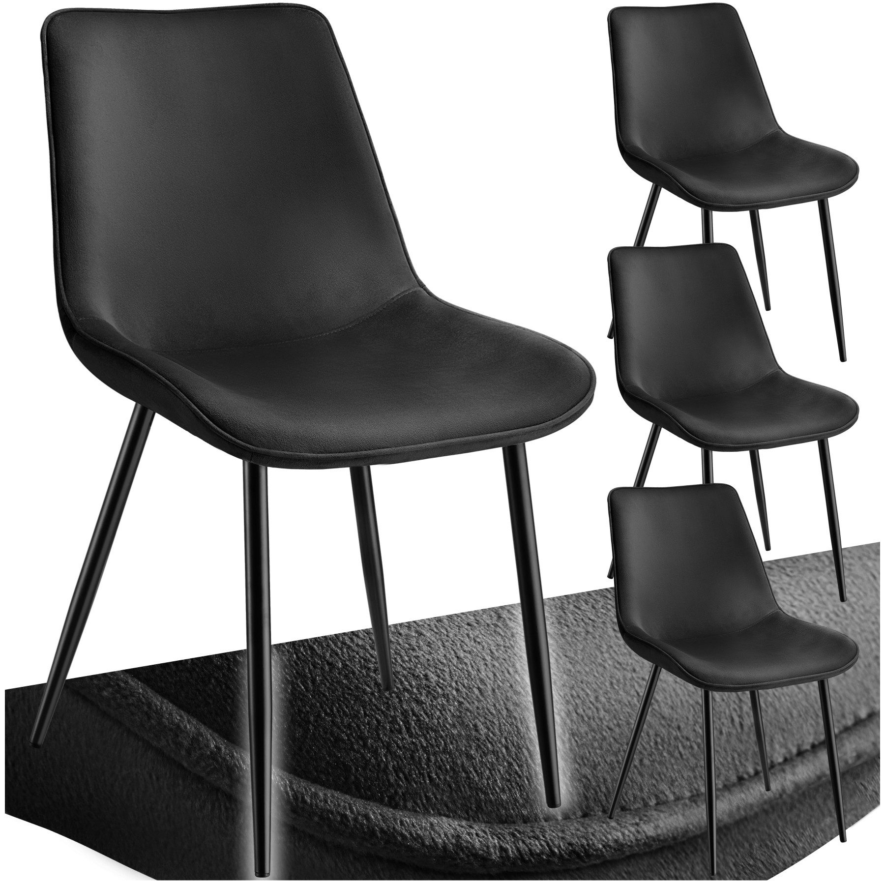 tectake Esszimmerstuhl Set Stuhl Monroe Samtoptik günstig online kaufen