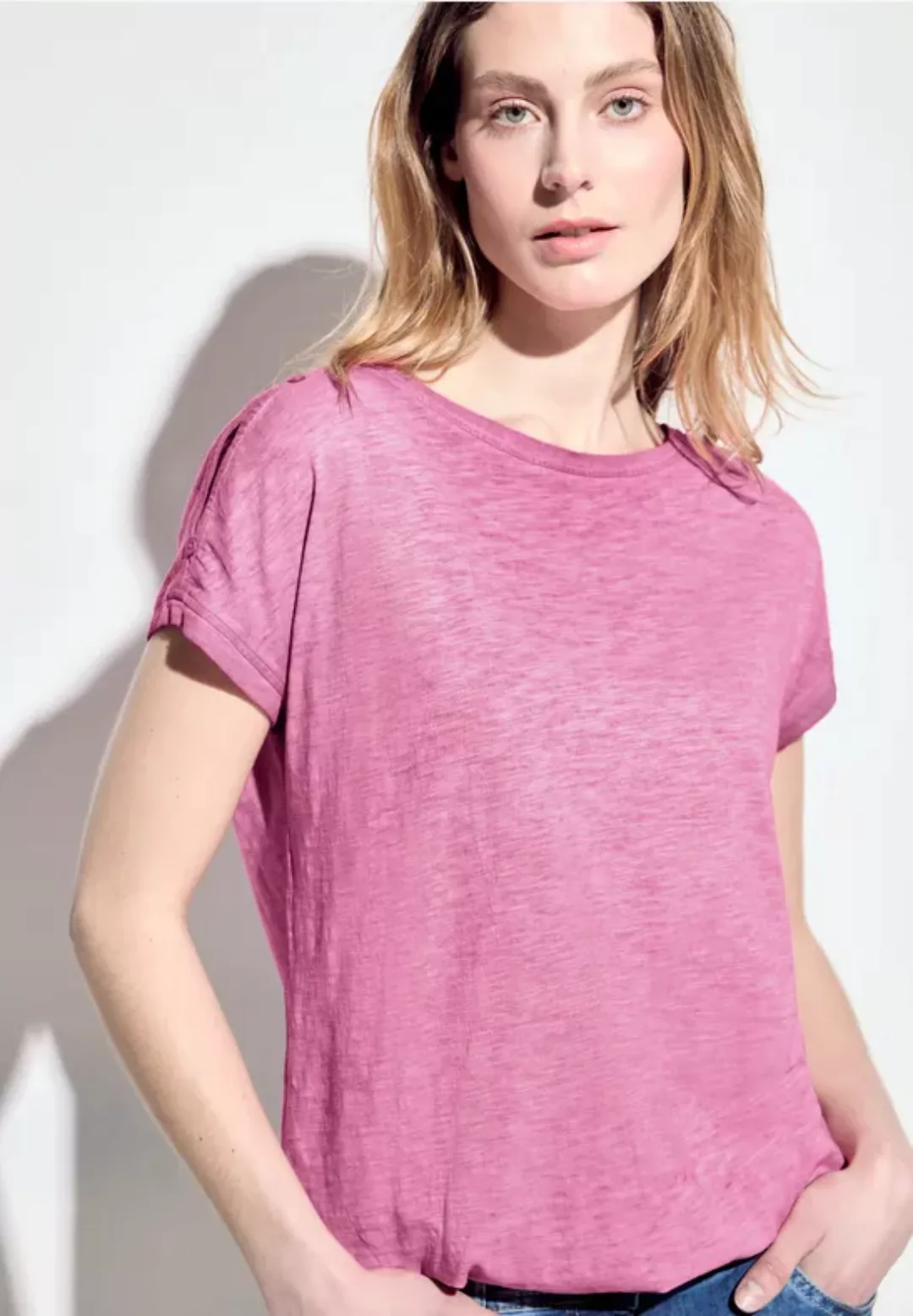 Cecil T-Shirt mit dekorativer Knopfleiste günstig online kaufen