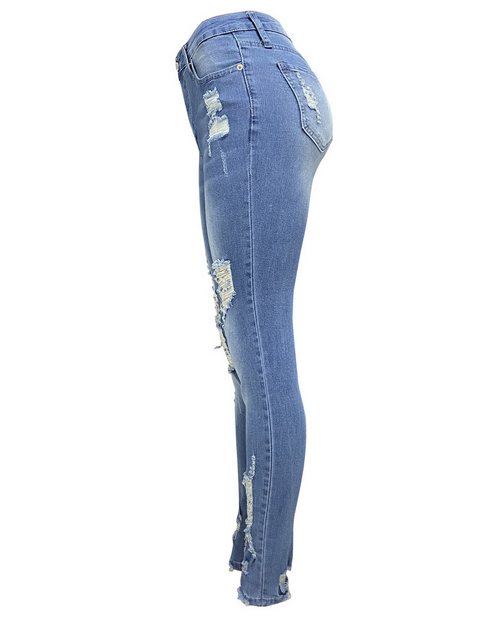 KIKI Destroyed-Jeans Stretch-Jeans–Female Skinny Fit Jeans –Bleistift Hosen günstig online kaufen