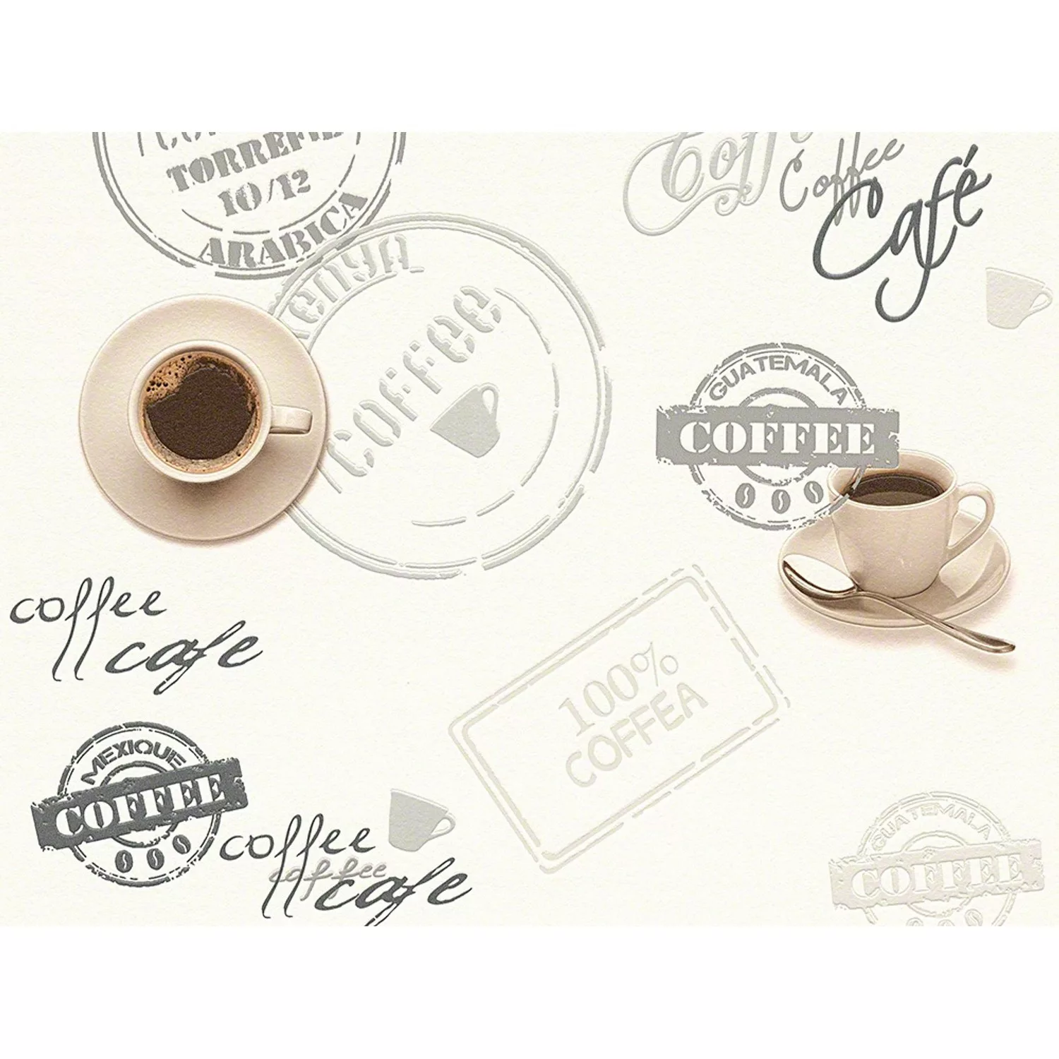 Bricoflor Tapete mit Kaffee Motiv Cafe Papiertapete mit Kaffeetasse Ideal f günstig online kaufen