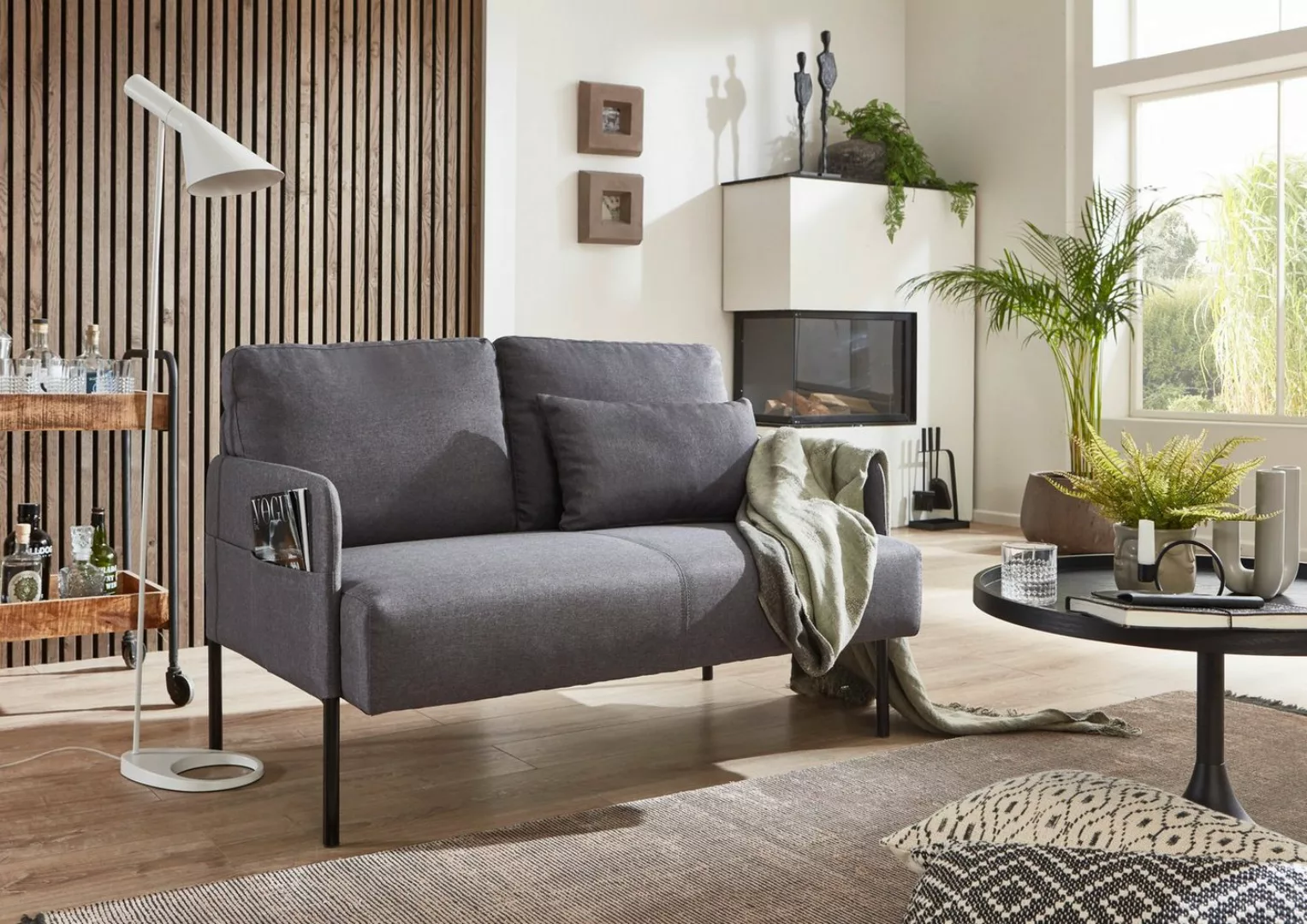 ATLANTIC home collection Sofa Glenn, mit Seitentasche, Rückenkissen und Wel günstig online kaufen