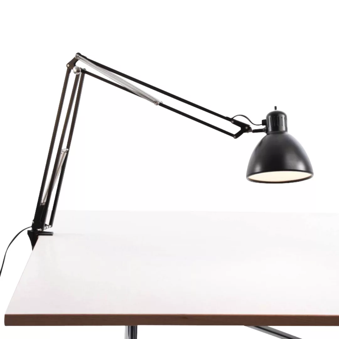 Fontana Arte - Naska Large Schreibtischleuchte - schwarz/matt/mit Tischklem günstig online kaufen
