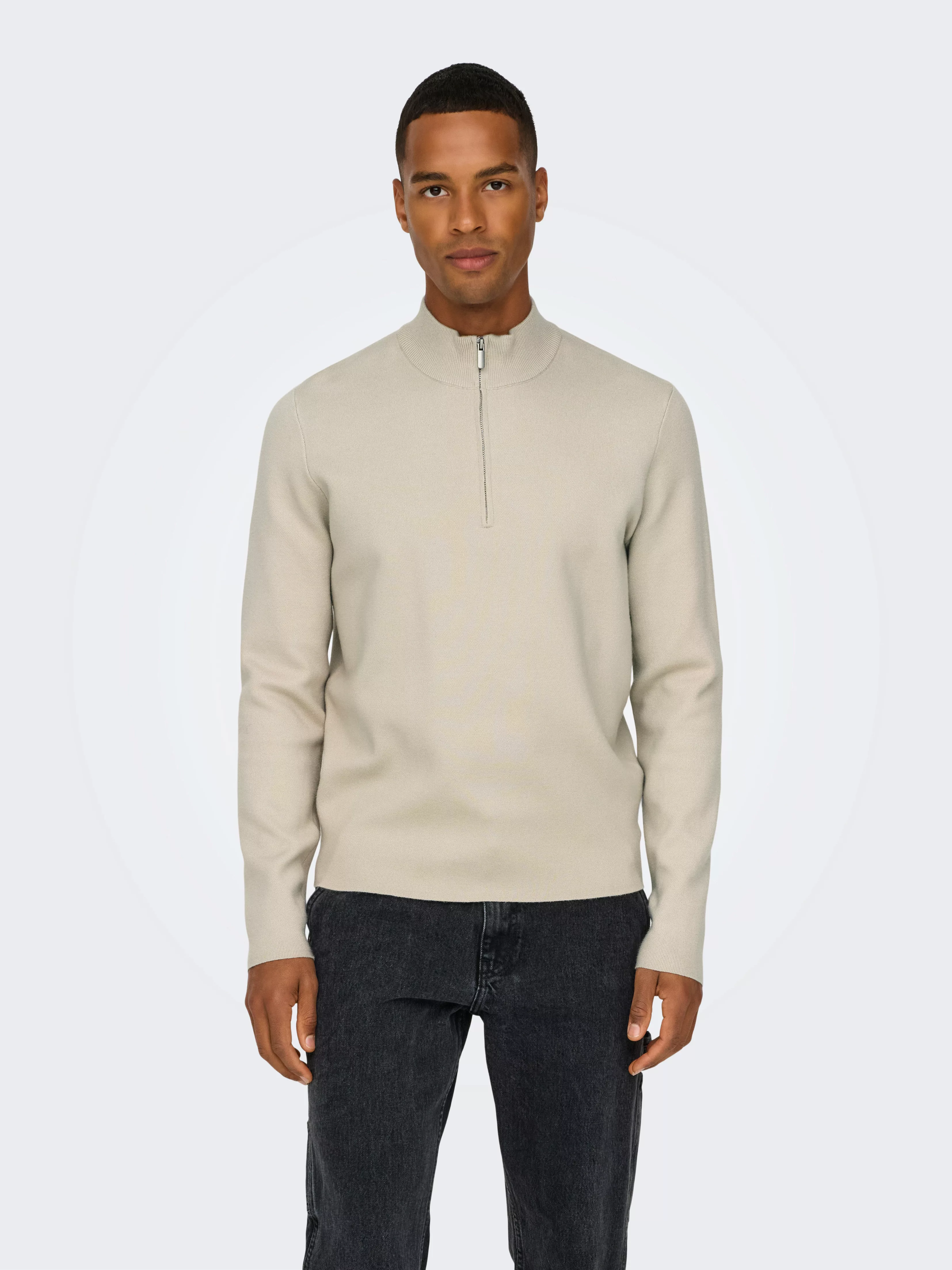 ONLY & SONS Troyer ONSCOOPER REG 12 HALF ZIP HIGH NECK KNIT günstig online kaufen