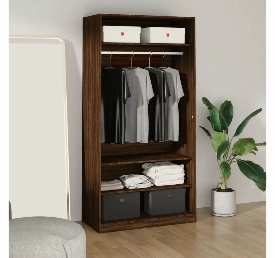 furnicato Kleiderschrank Braun Eiche-Optik 100x50x200 cm Holzwerkstoff (1-S günstig online kaufen