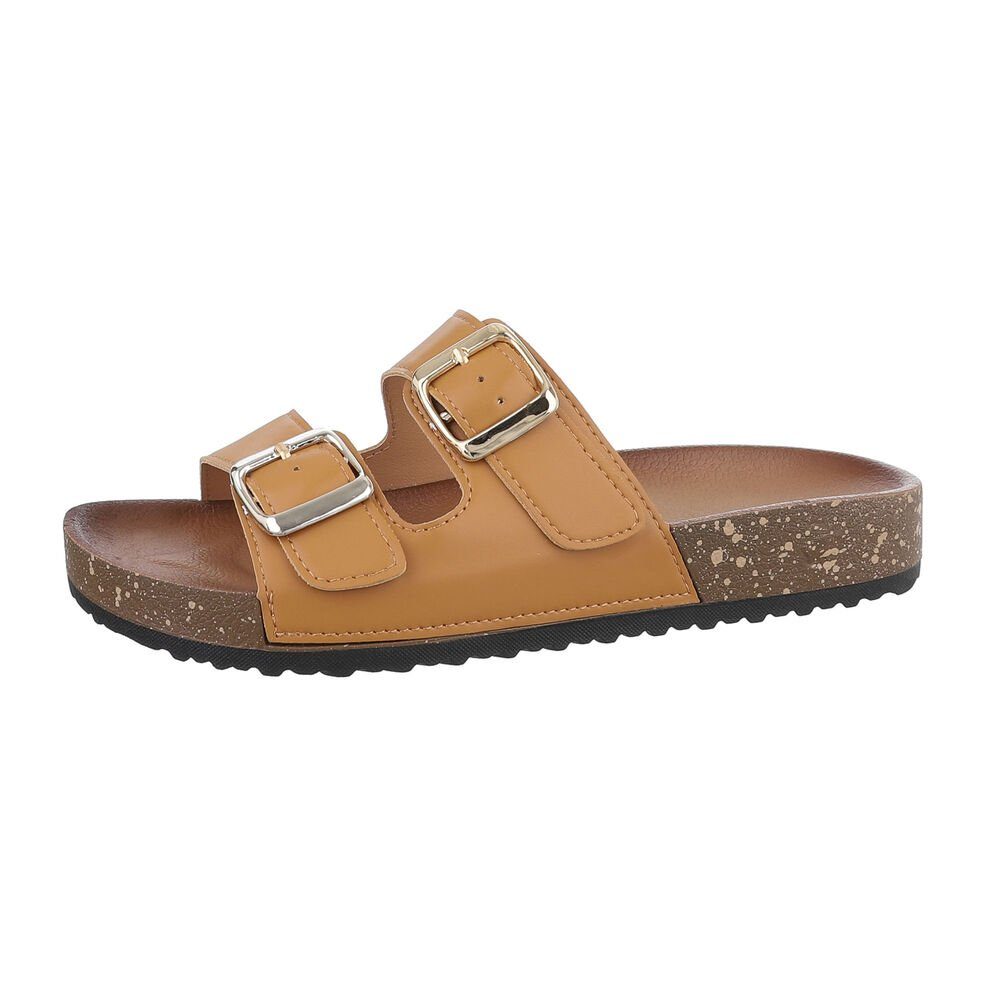 Ital-Design Damen Mules Freizeit Pantolette Flach günstig online kaufen