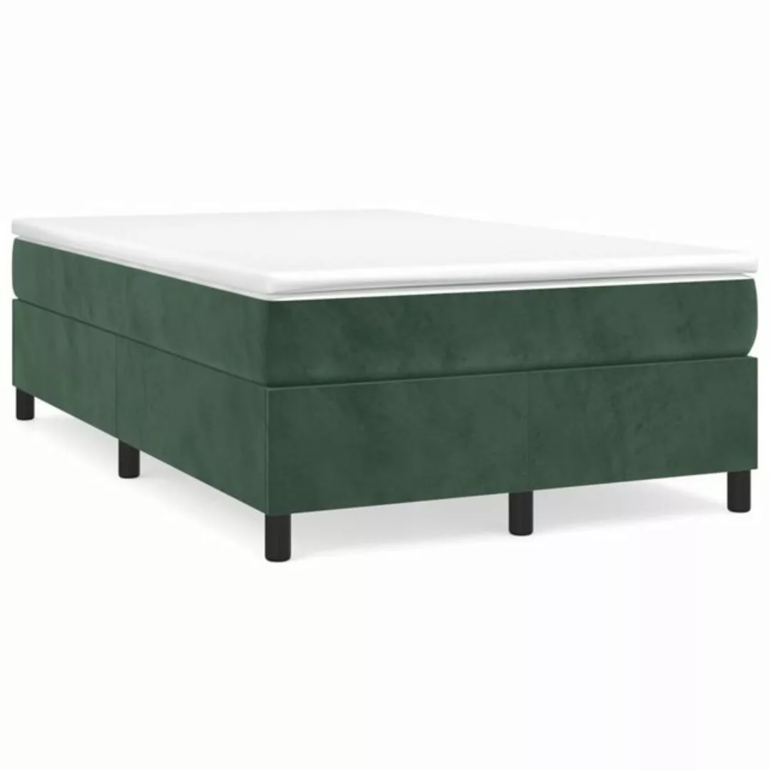 furnicato Bett Boxspringbett mit Matratze Dunkelgrün 120x200 cm Samt (1-tlg günstig online kaufen