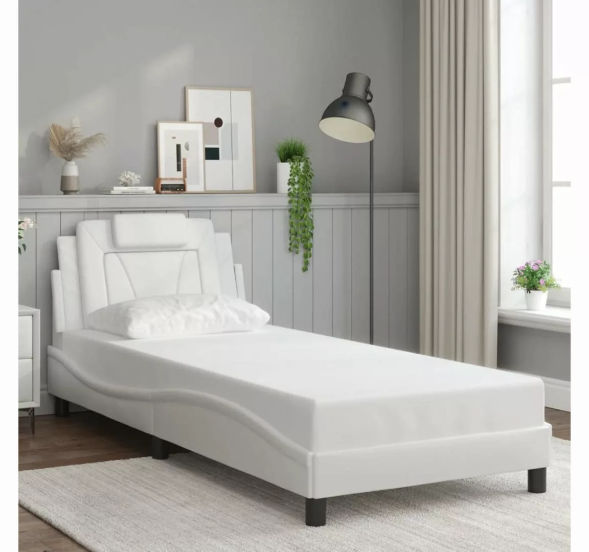 vidaXL Bett Bettgestell mit Kopfteil Grau 80x200 cm Kunstleder günstig online kaufen