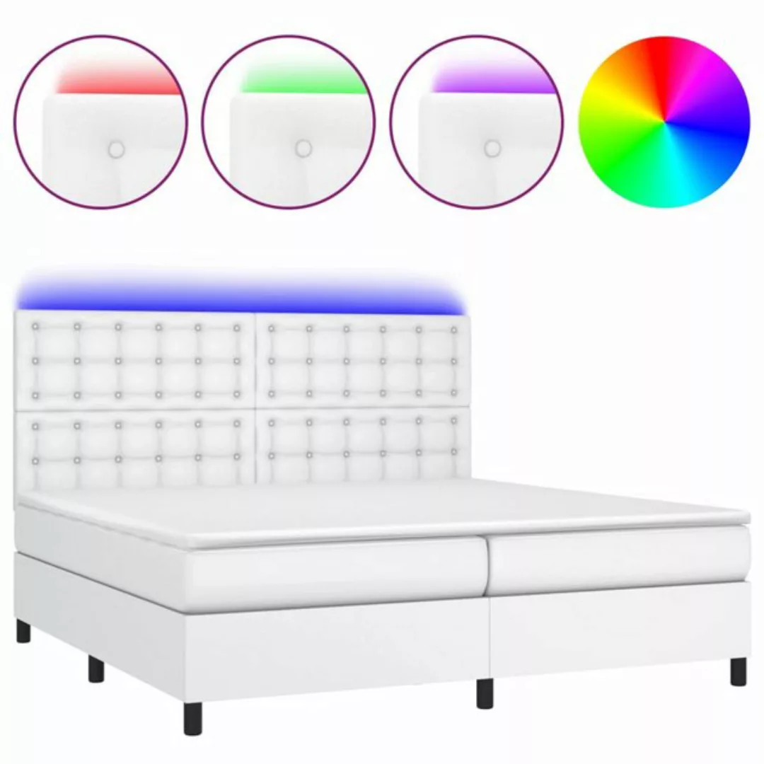 vidaXL Boxspringbett Boxspringbett mit Matratze & LED Kunstleder (200 x 200 günstig online kaufen