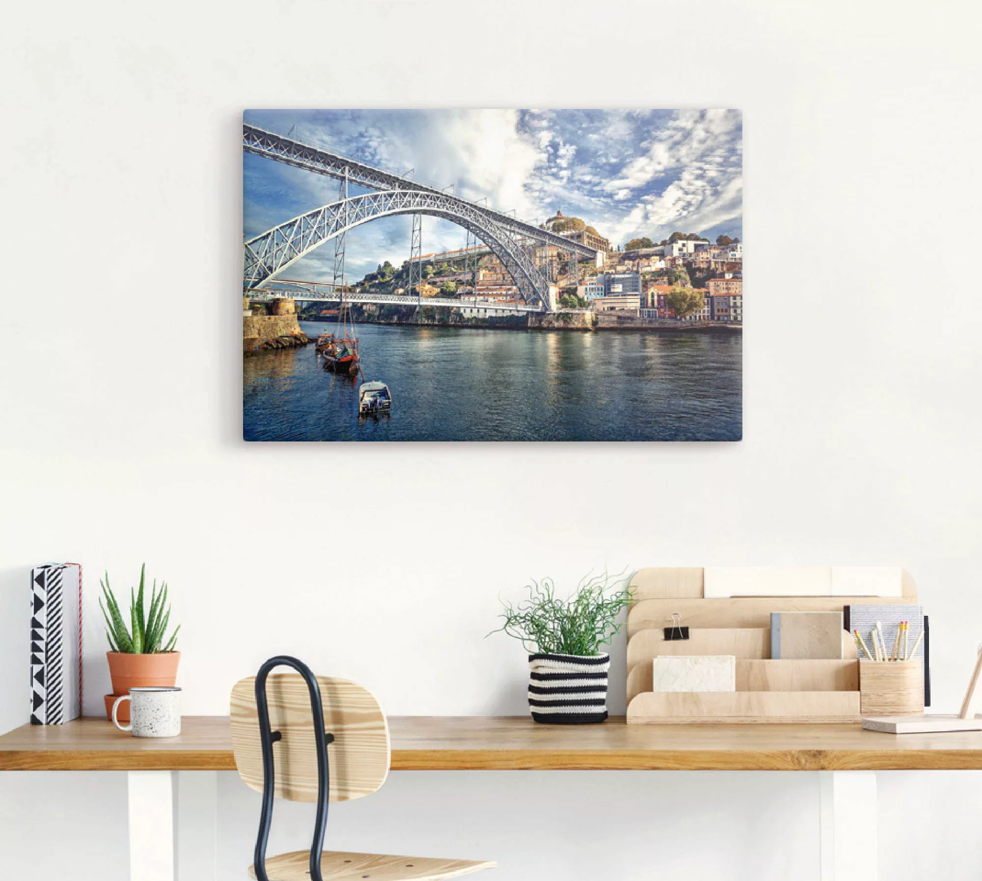 Artland Leinwandbild »Panorama Porto mit Eiffel Brücke«, Brücken, (1 St.), günstig online kaufen