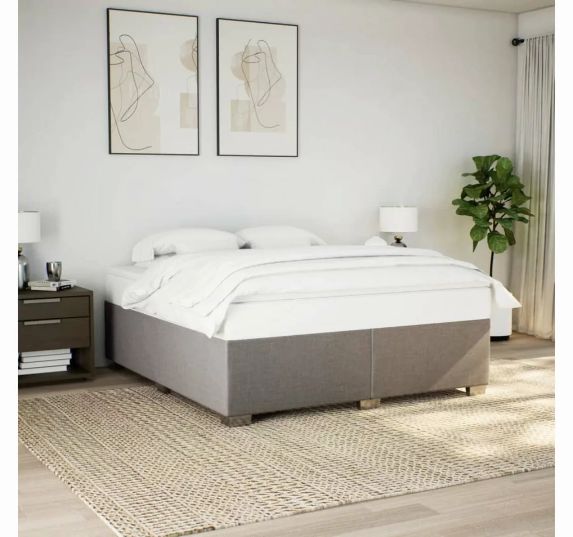 vidaXL Bett, Bettgestell ohne Matratze Taupe 200x200 cm Stoff günstig online kaufen