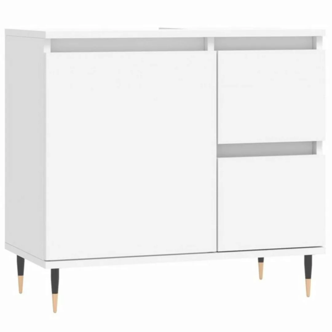 vidaXL Waschbeckenunterschrank Badschrank Weiß 65x33x60 cm Holzwerkstoff (1 günstig online kaufen