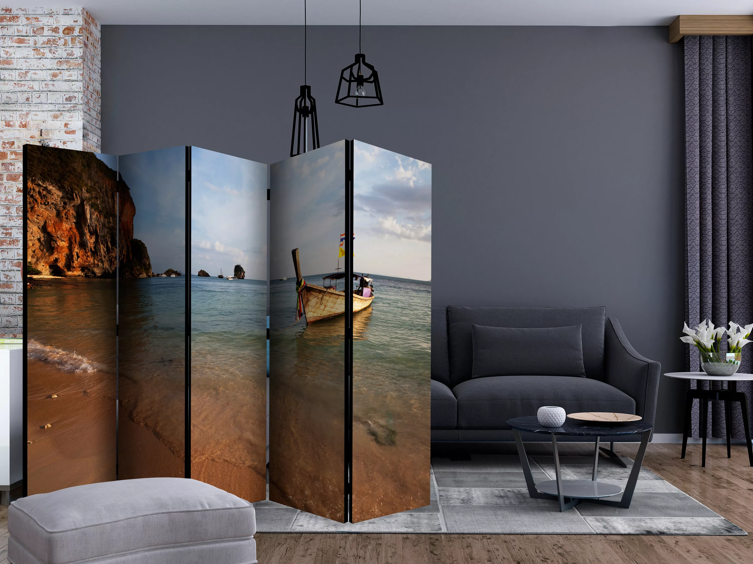 5-teiliges Paravent - Andaman Sea Ii [room Dividers] günstig online kaufen