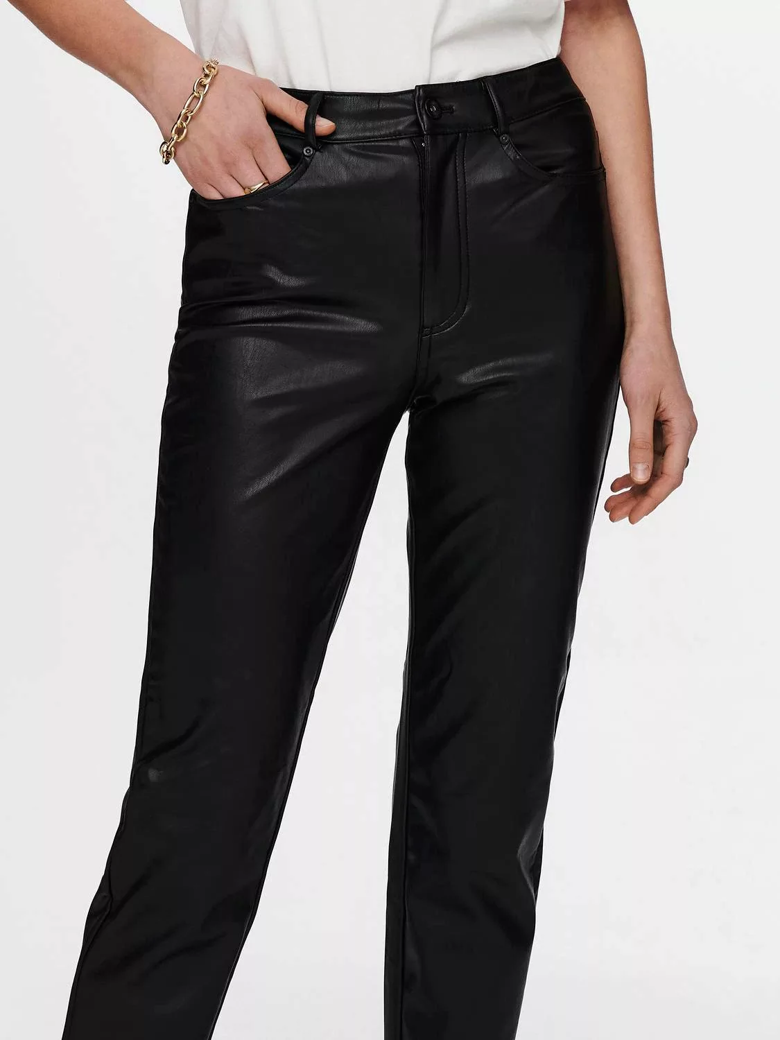 ONLY Lederimitathose ONLEMILY HW ST ANK FAUX LEATHER PNT NOOS günstig online kaufen