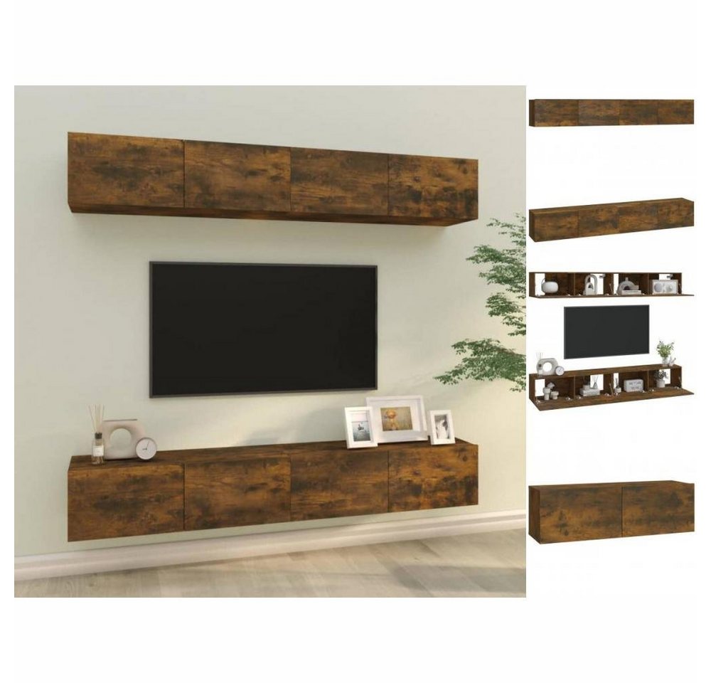 vidaXL Kleiderschrank TV-Wandschränke 4 Stk Räuchereiche 100x30x30 cm Wands günstig online kaufen