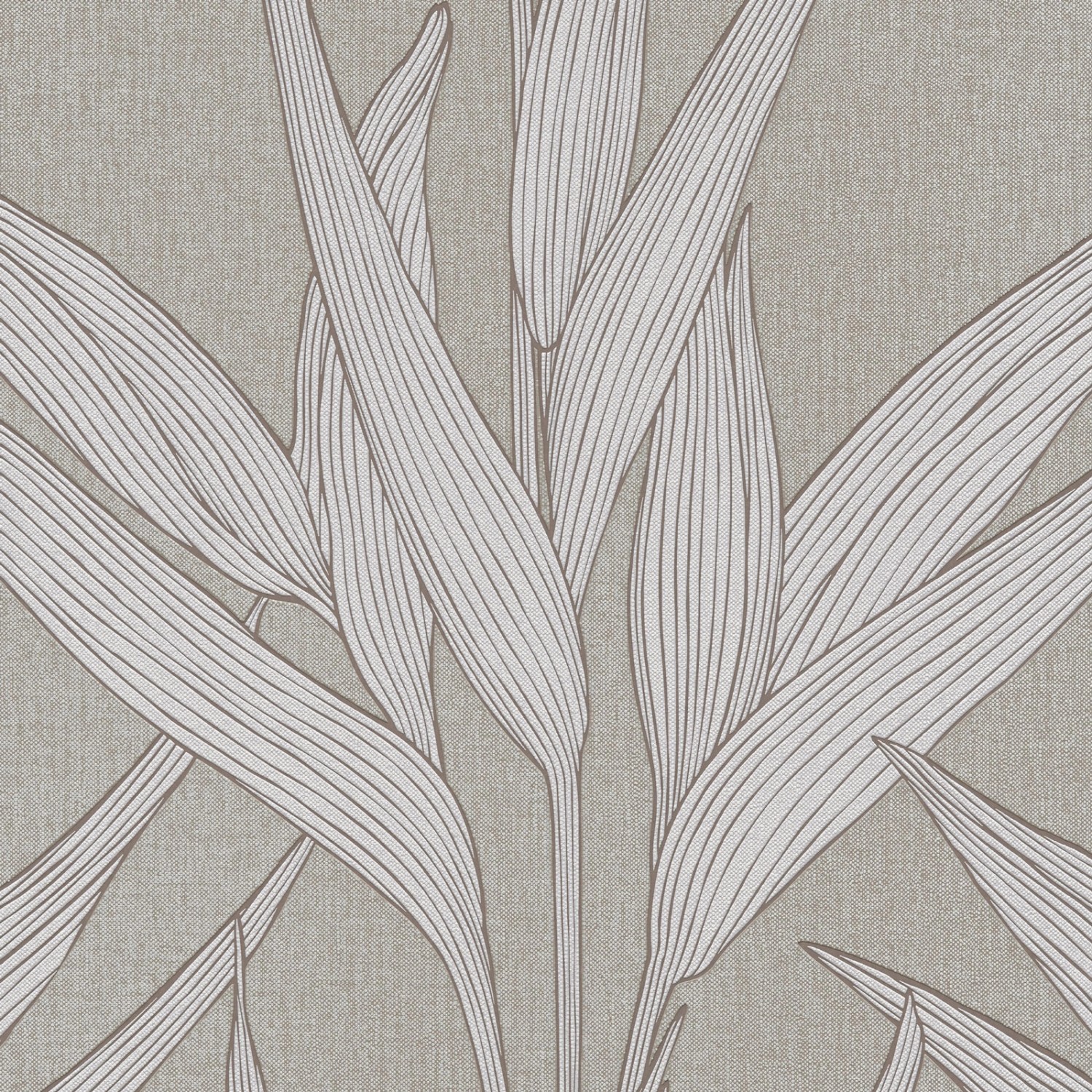Bricoflor Moderne Blätter Tapete Grau Palmenblätter Vliestapete Skandinavis günstig online kaufen