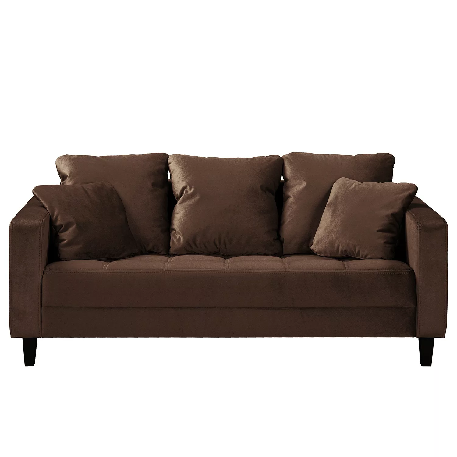 home24 Red Living Sofa Elnora 2-Sitzer Braun Samt 178x85x90 cm günstig online kaufen