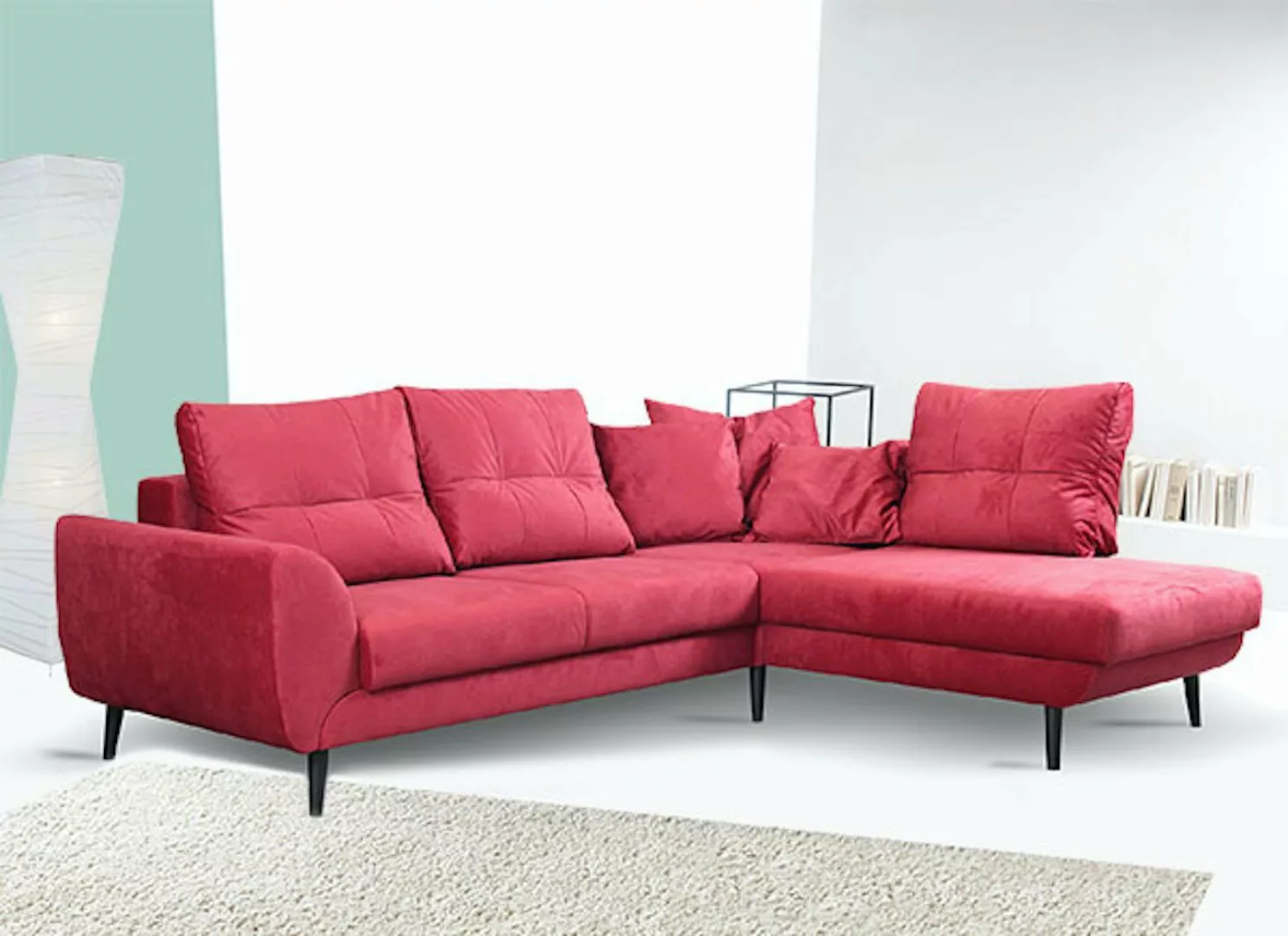 Feldmann-Wohnen Ecksofa Stay, Stay 1 Teile, 250cm rubinrot Ausführung wählb günstig online kaufen