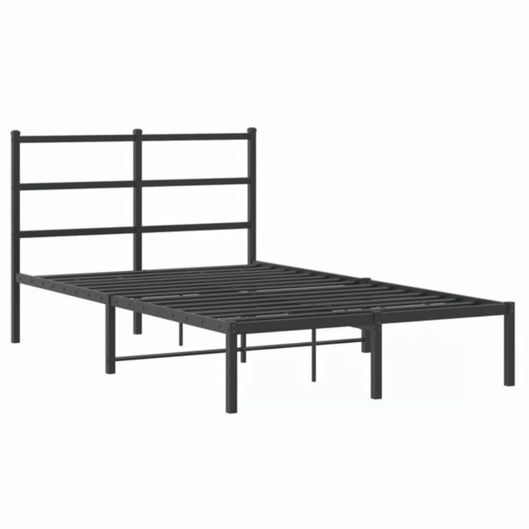 furnicato Bettgestell mit Kopfteil Metall Schwarz 120x200 cm (1-tlg) günstig online kaufen