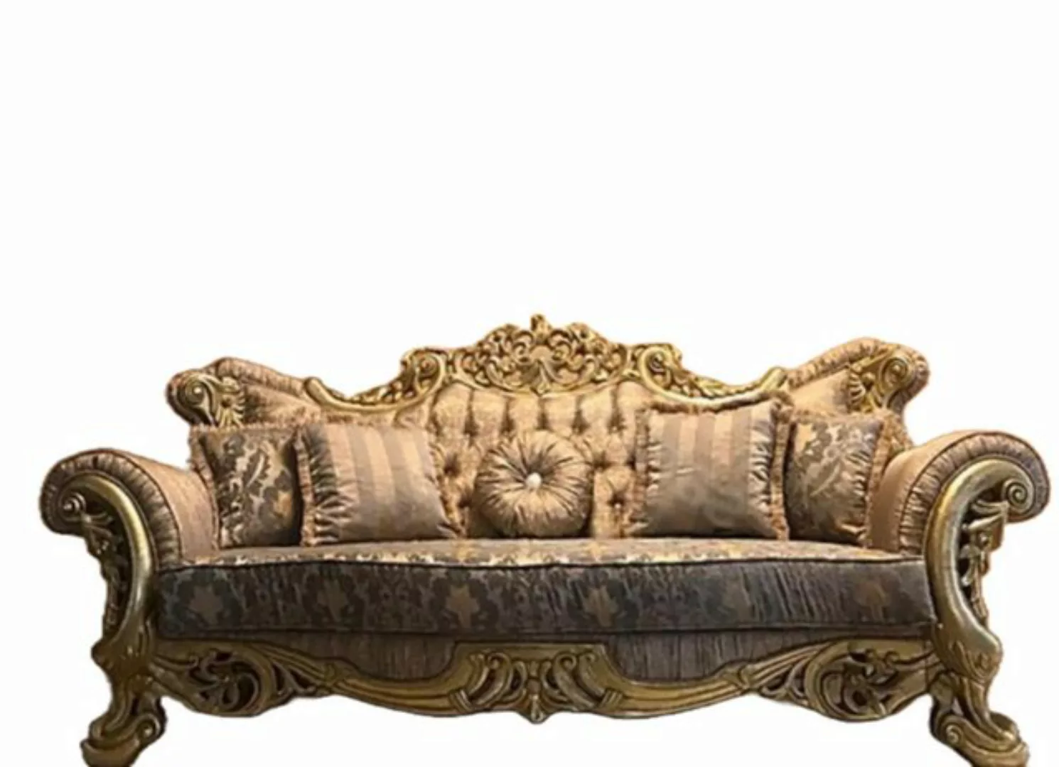 Xlmoebel Sofa Sofa Chesterfield Dreisitzer Barock Stoff Gold, Hergestellt i günstig online kaufen