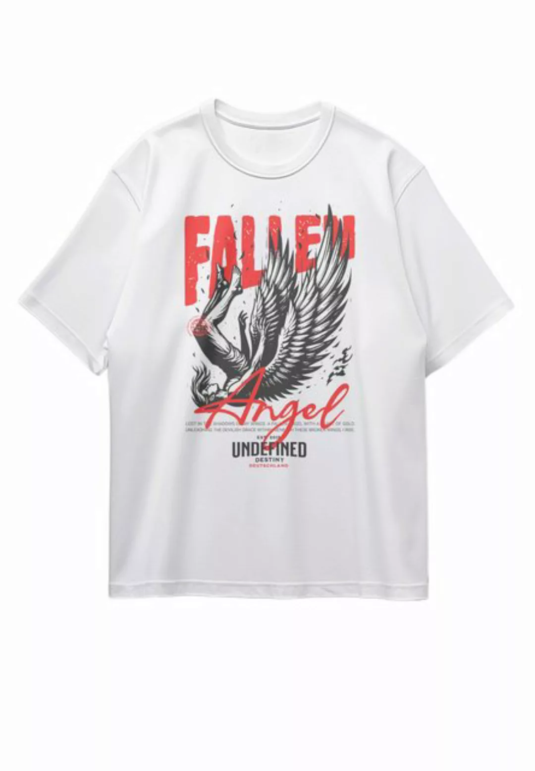 Novux T-Shirt Fallen Angel Oversize Herren Tshirt farbe Weiß (1-tlg) aus Ba günstig online kaufen