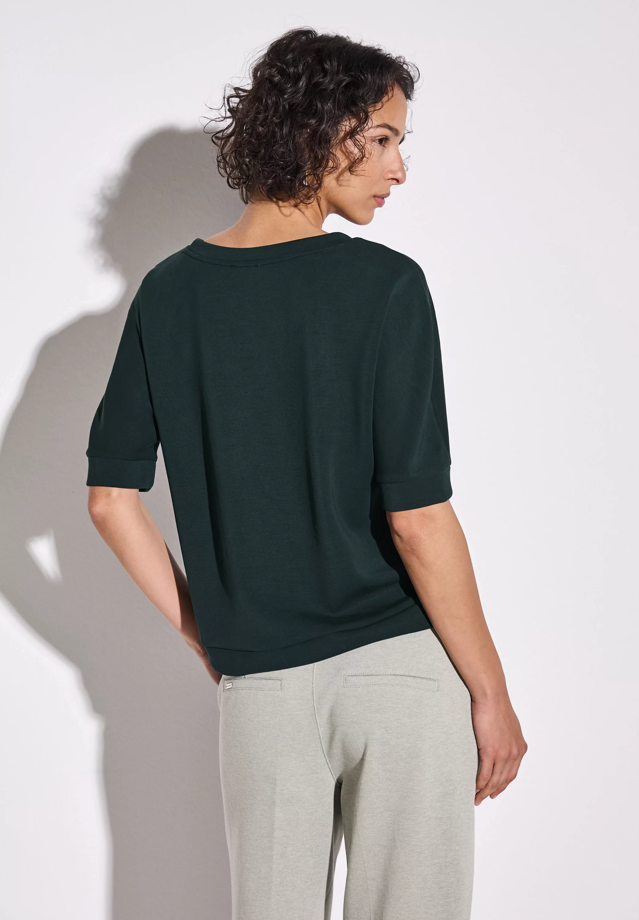 STREET ONE T-Shirt, mit Tunnelzug am Saum günstig online kaufen