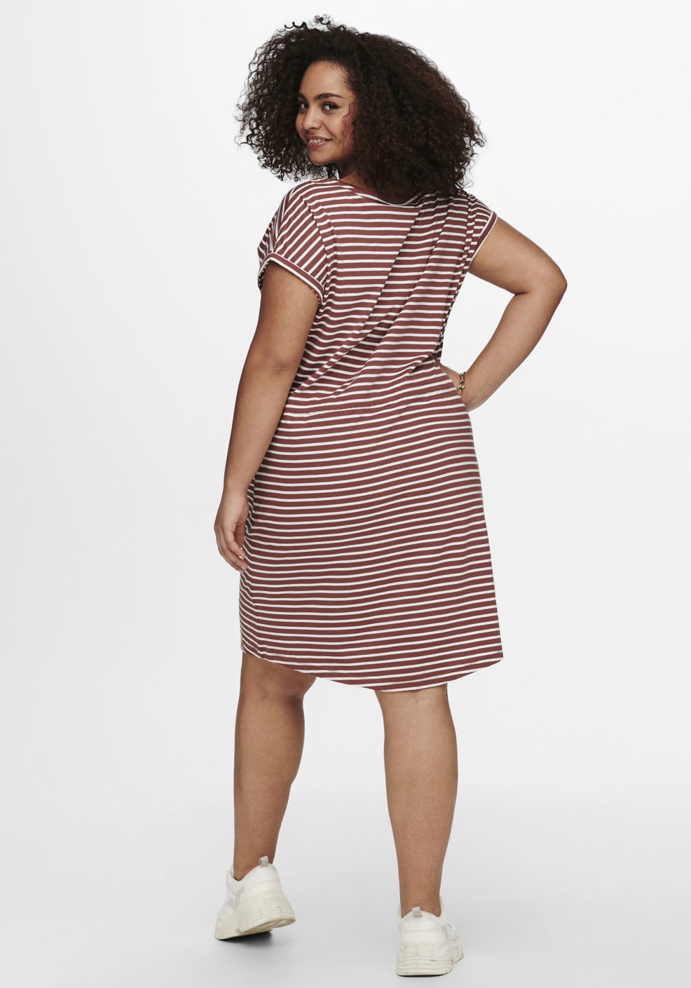 ONLY CARMAKOMA Jerseykleid CARAPRIL STRIPE mit Bindeband günstig online kaufen