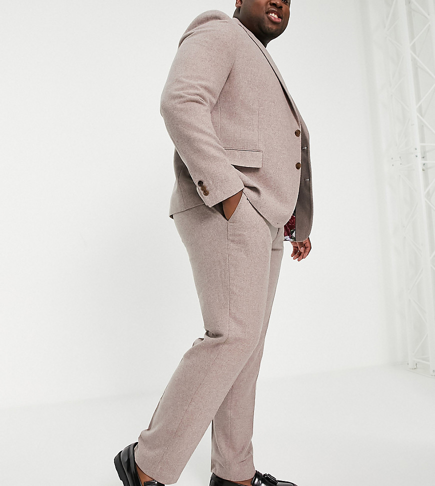 Harry Brown Plus – Wedding – Tweed-Anzughose aus Wollmischung in schmaler P günstig online kaufen