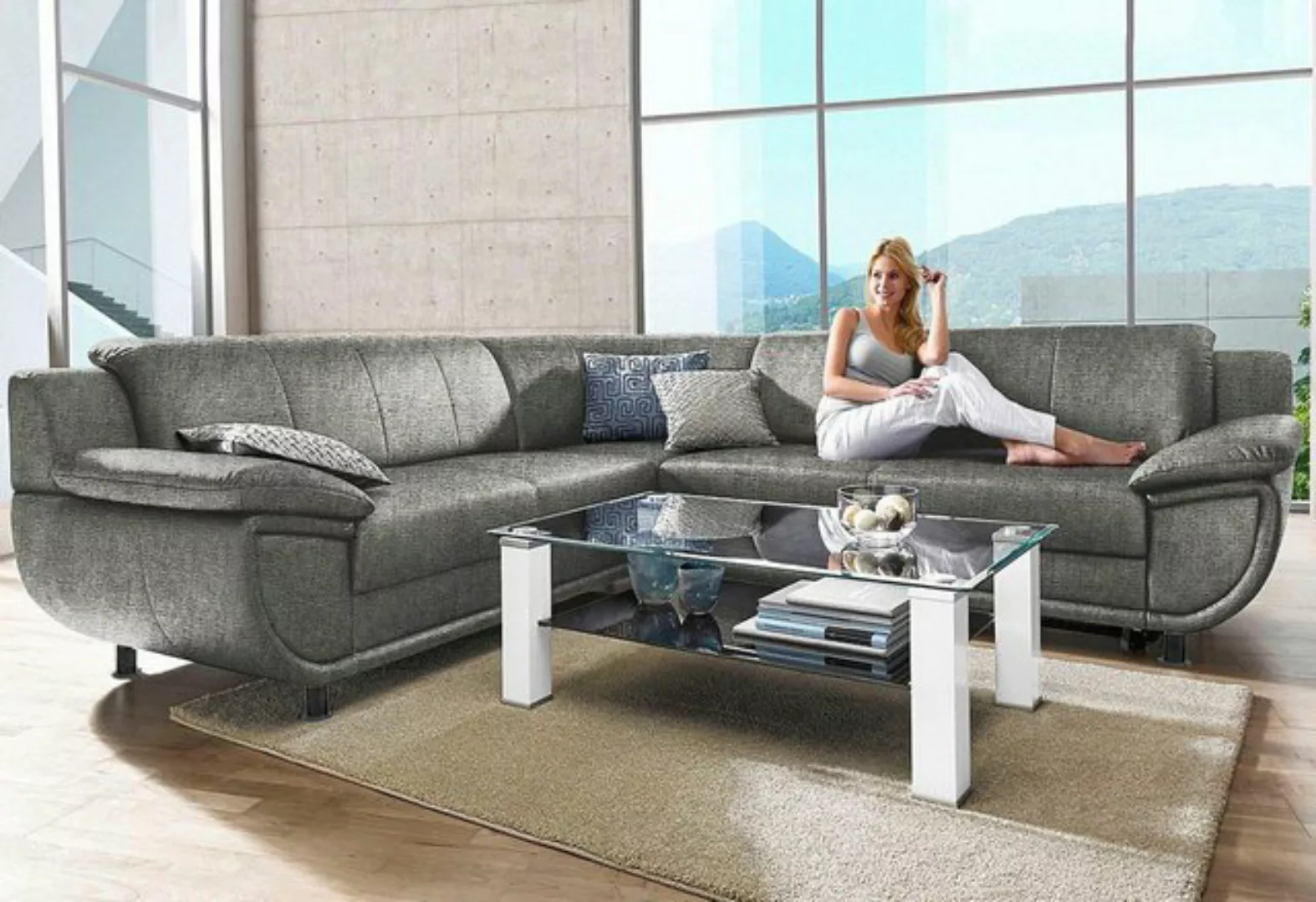 TRENDMANUFAKTUR Ecksofa »Rondo wahlweise mit Schlaffunktion, 267x247 cm (Bx günstig online kaufen