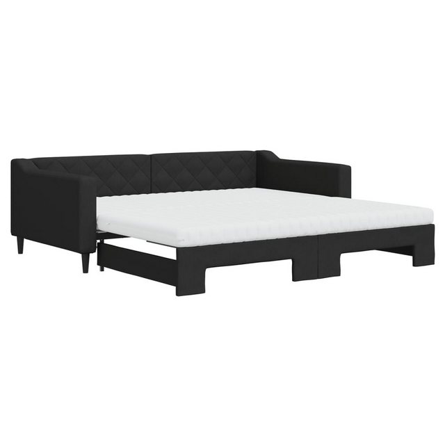 vidaXL Gästebett Gästebett Tagesbett Ausziehbar mit Matratzen Schwarz 100x2 günstig online kaufen