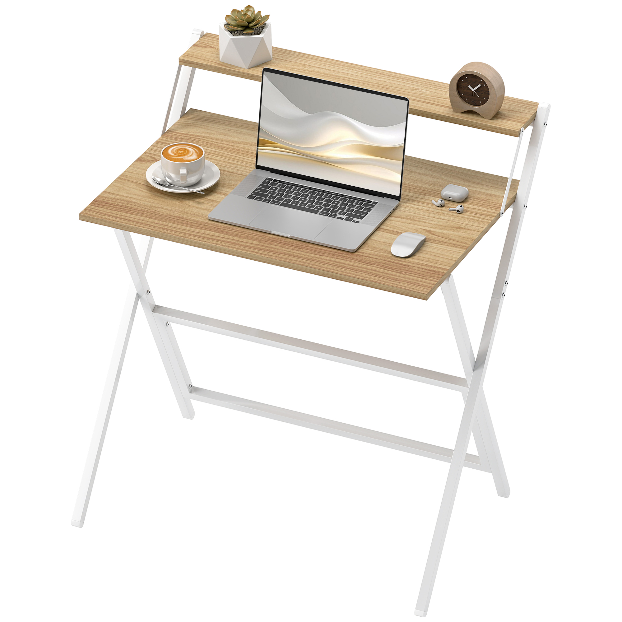 HOMCOM Schreibtisch Platzsparend Klappbar mit Monitorablage, Computertisch günstig online kaufen
