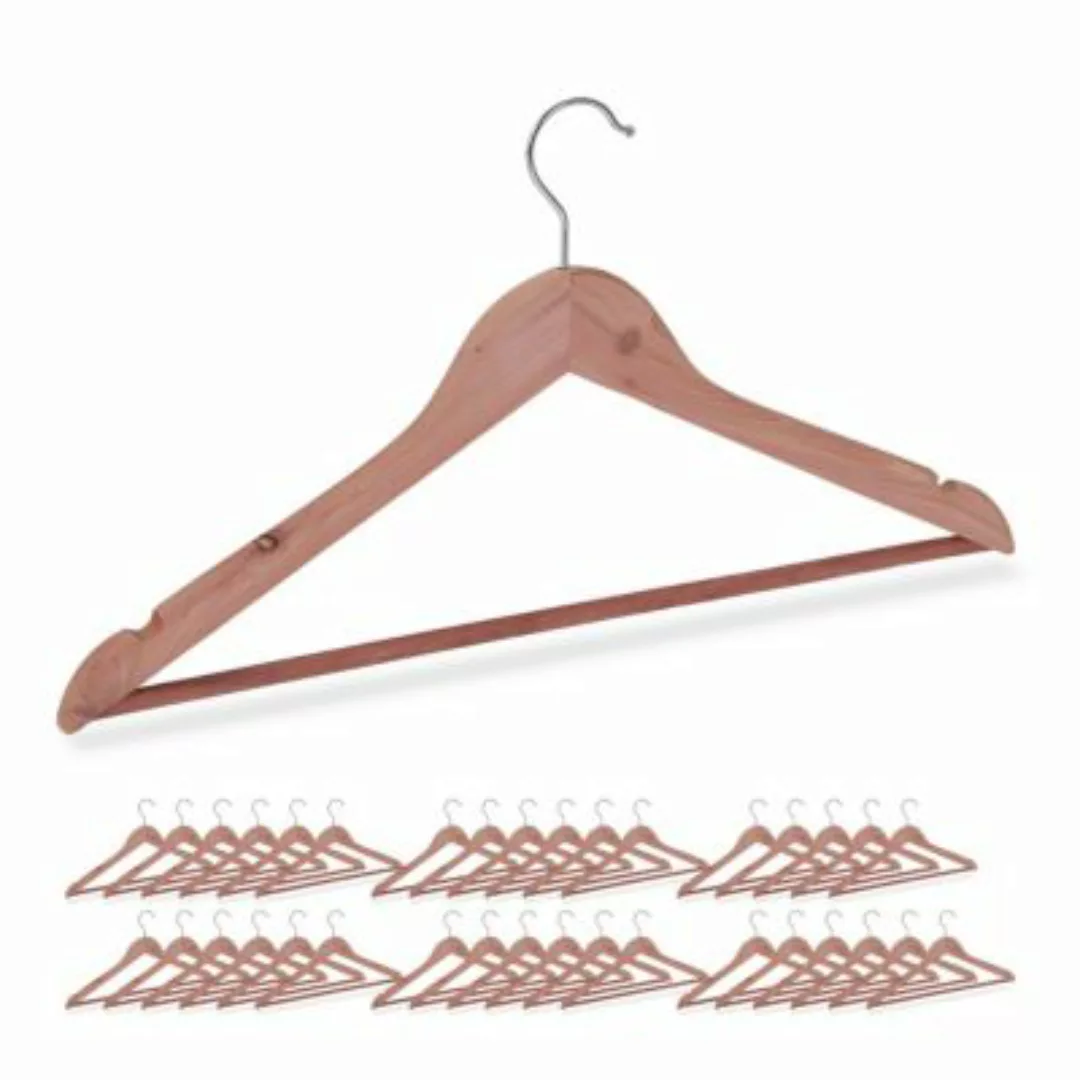 relaxdays 36 x Kleiderbügel aus Zedernholz natur günstig online kaufen