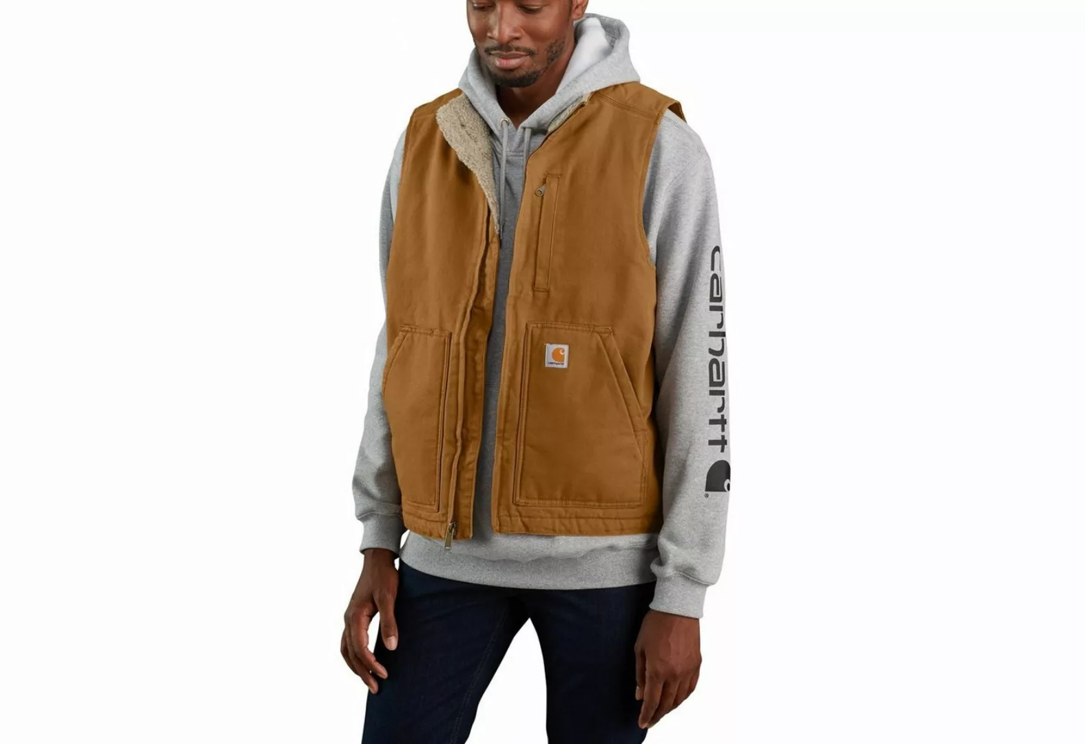 Carhartt Plüschweste WASHED DUCK LINED MOCK NECK VEST (1-tlg) günstig online kaufen